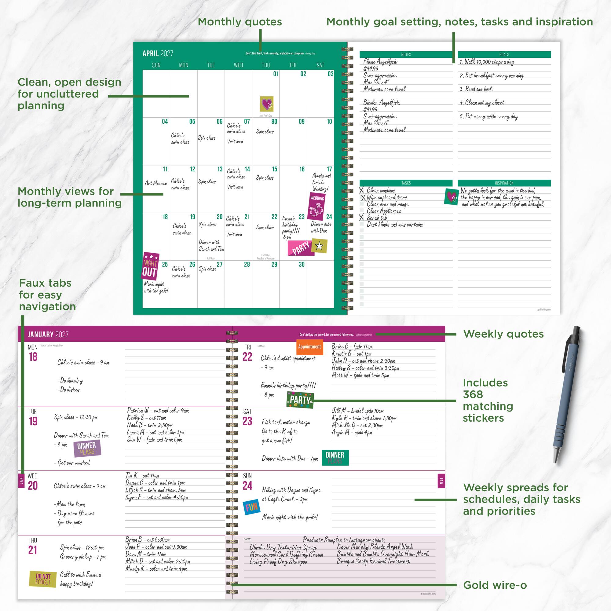 TF Publishing Large In the Jungle Weekly Monthly Planner